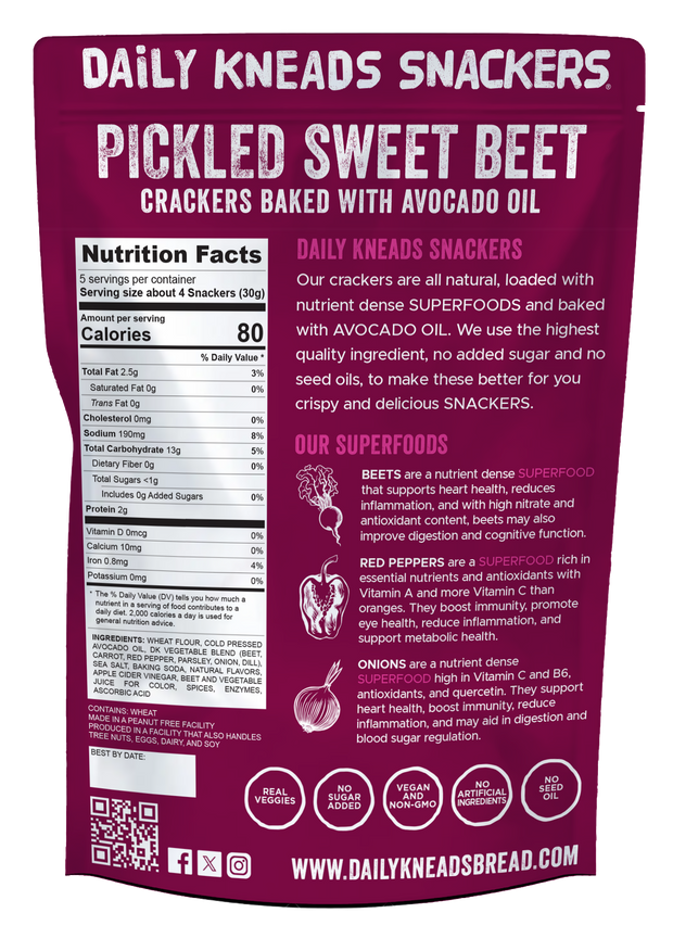 Daily Kneads Pickled Sweet Beet Snacker Crackers