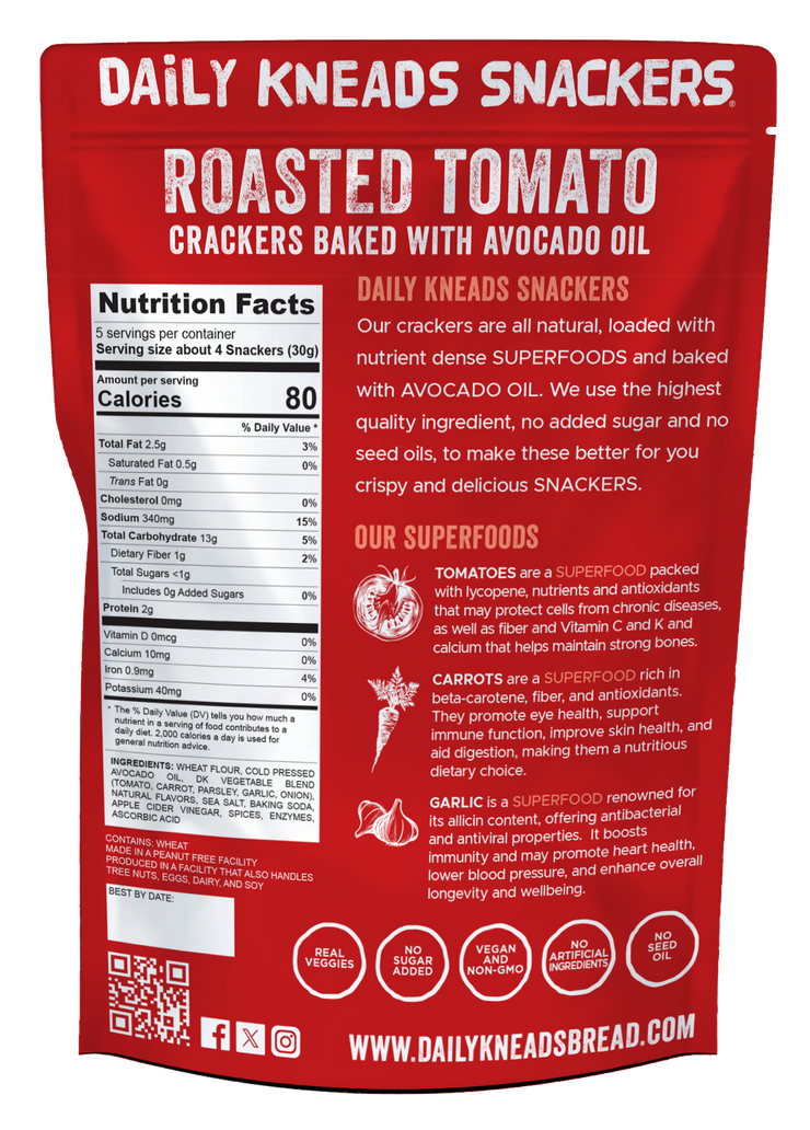 Daily Kneads Roasted Tomato Snackers Crackers