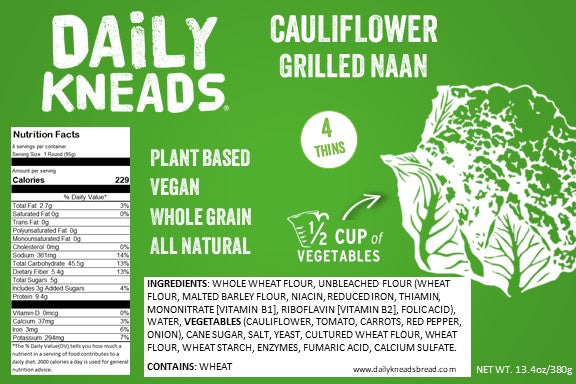 Cauliflower Fortified Naan (4 per pack)