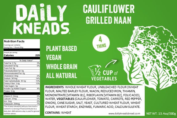 Cauliflower Grilled Naan (4 per pack)