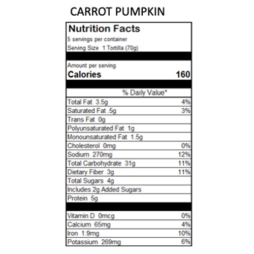 Carrot Pumpkin Wrap (5 per package)